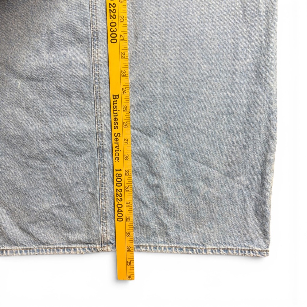 American Eagle Womens Low Rise Maxi Denim Skirt Light Wash Front Slit Size 2 - Picture 9 of 10